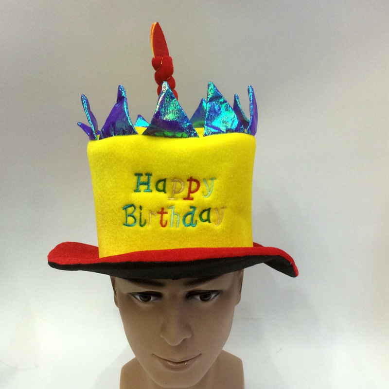 Customizable sizes and various styles of birthday cake hats for export production, 1 candle happy birthday hat detail image 4