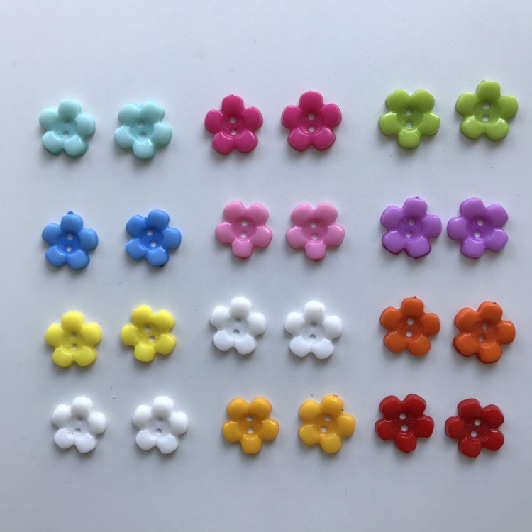 15MM Snowflake colored buckle Colorful Buckle Plum blossom Mixed pack children Clothes buckle nylon button DIY Color buckle