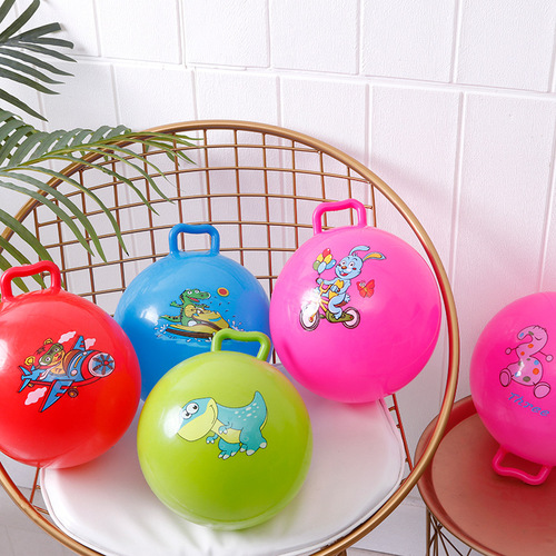 Promotional children's handle ball jumping ball fitness toy baby massage ball thickened handle ball 25cm wholesale