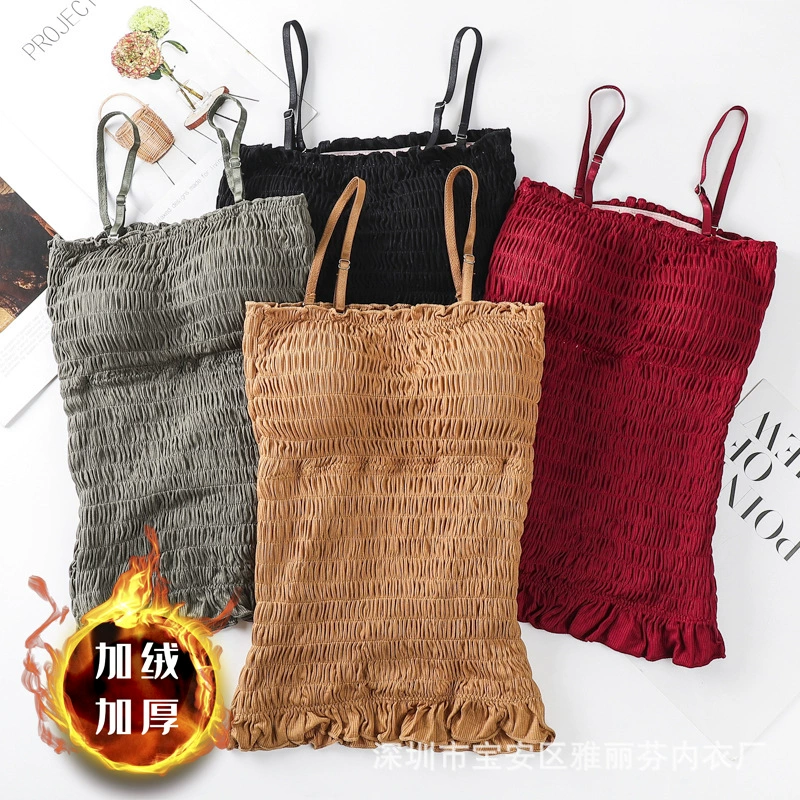 Keep warm vest, warm top with cups, breast pads, base thermal underwear