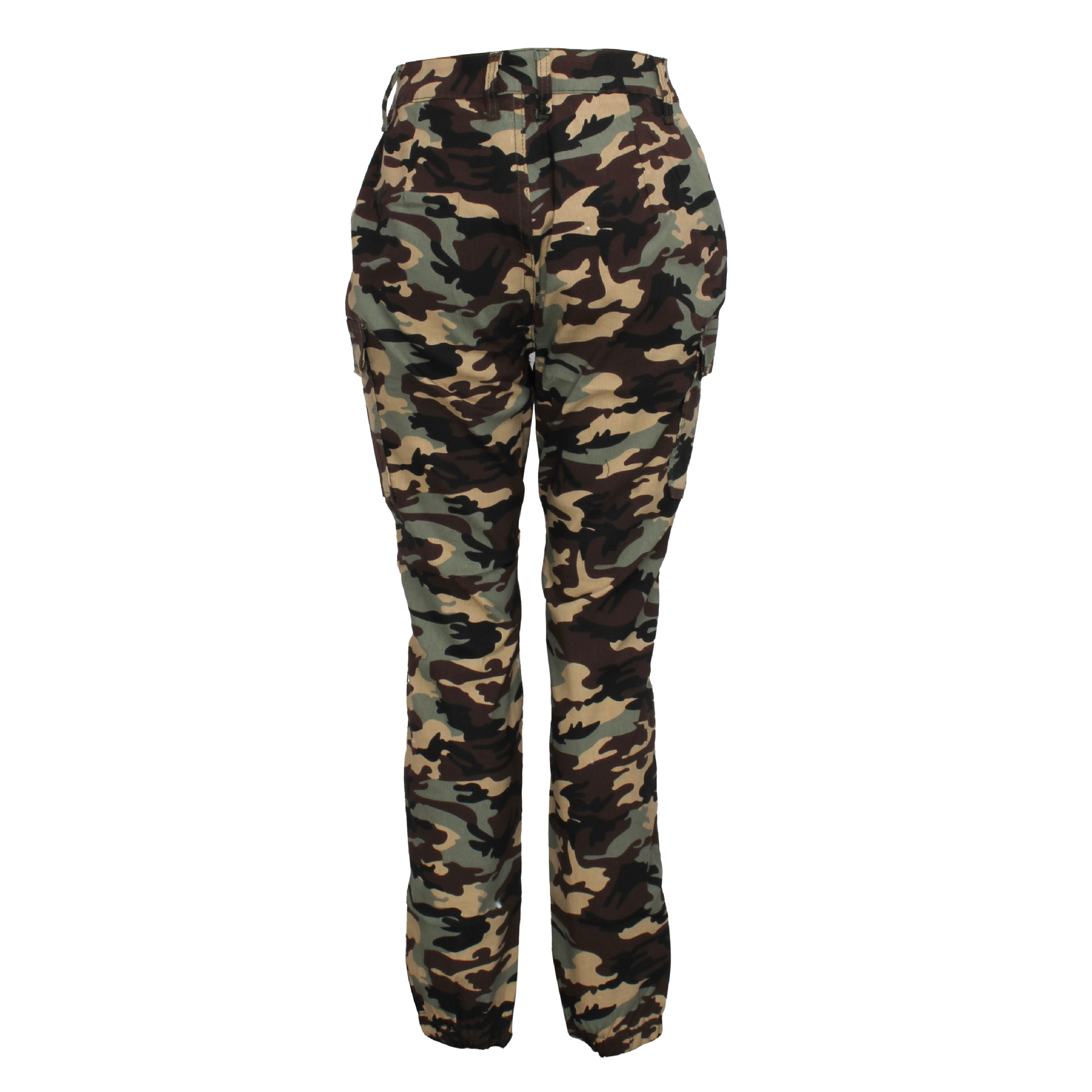 Robe femme slim imprimé camouflage décontracté petit pied pantalon_voghion.com