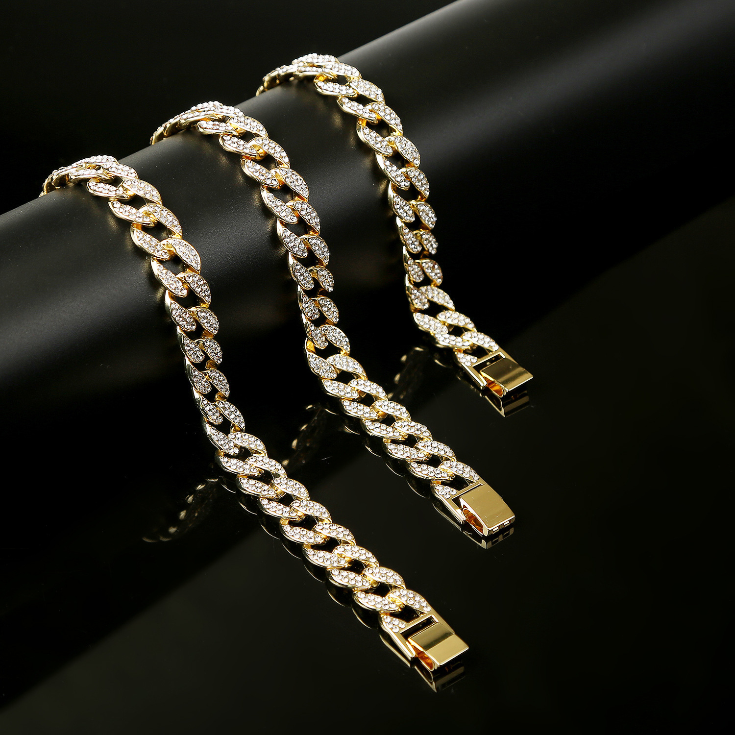 New Necklace Fashion Hiphop Full Diamond Thick Chain Necklace display picture 5