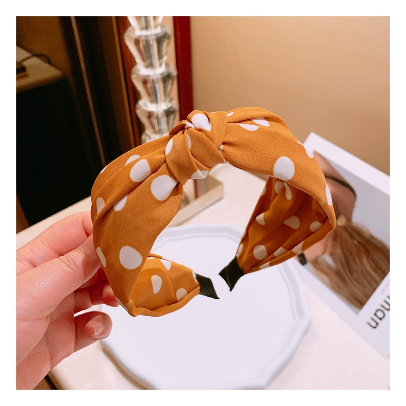 Retro Sweet Cream Polka Dot Middle Knot Double Hoop Wholesales Yiwu Suppliers China display picture 5