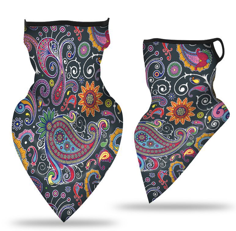 Oído-colgando triángulo bufanda hielo malla de seda máscara transpirable cuello cubierta al aire libre equitación pesca a prueba de viento protector solar cara toalla bufanda