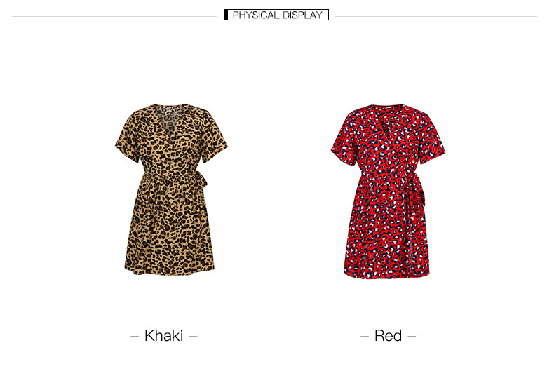 women s sexy leopard print V-neck new dress  NSKA962