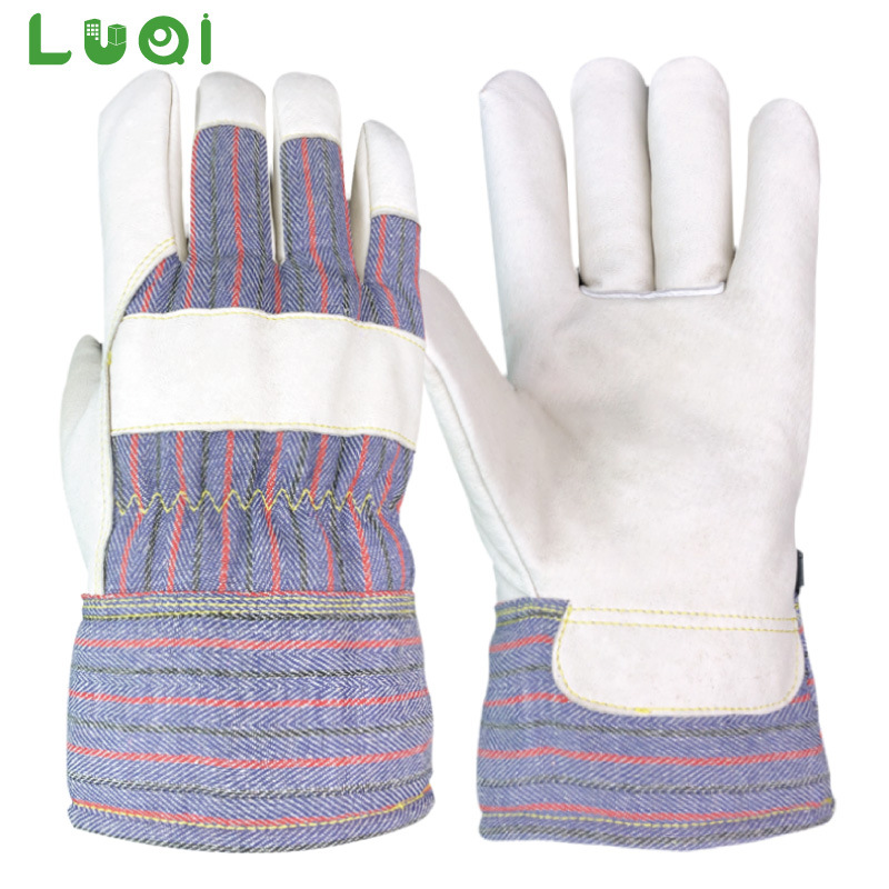 绿骑半皮手套欧美款建筑航海钢铁电厂耐磨隔热均码