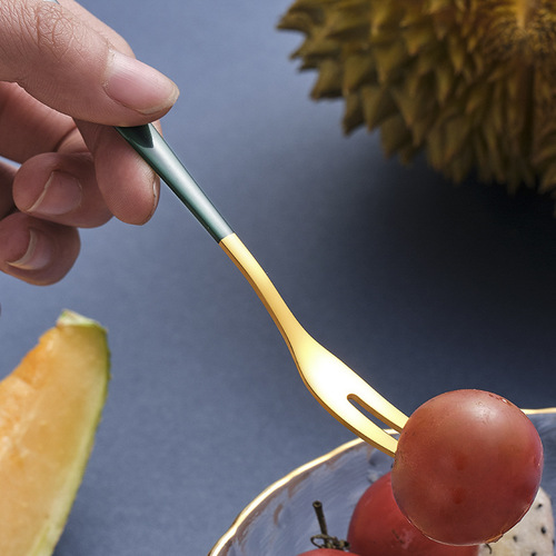 Fruit fork stainless steel 304 household thickened dessert watermelon fork cake pick set creative fruit pick gift