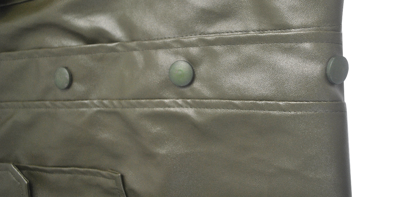 Button Down PU Leather Belt Mini Dress