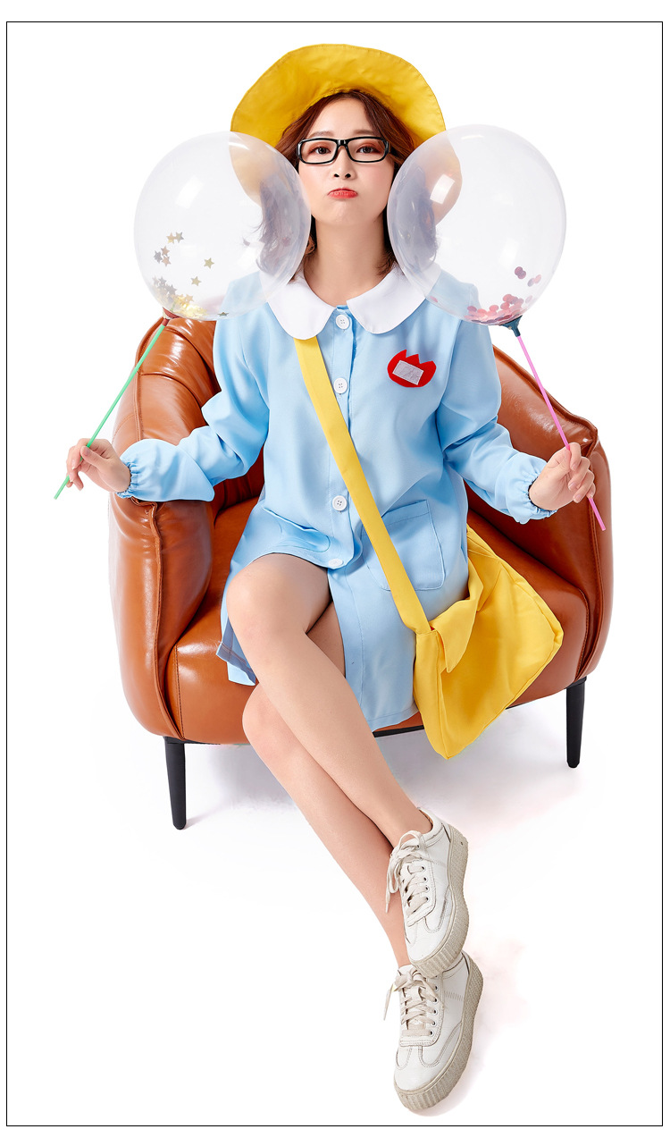 Bleu Lâche-montage Quotidien Japonais Casual Infirmière Cosplay Vêtements Halloween Parent-enfant De Vêtements De Montage Cartable Badge display picture 3