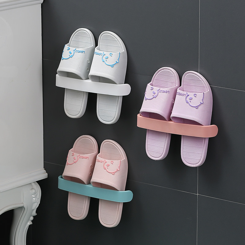 Bathroom slippers rack wall-mounted wall...
