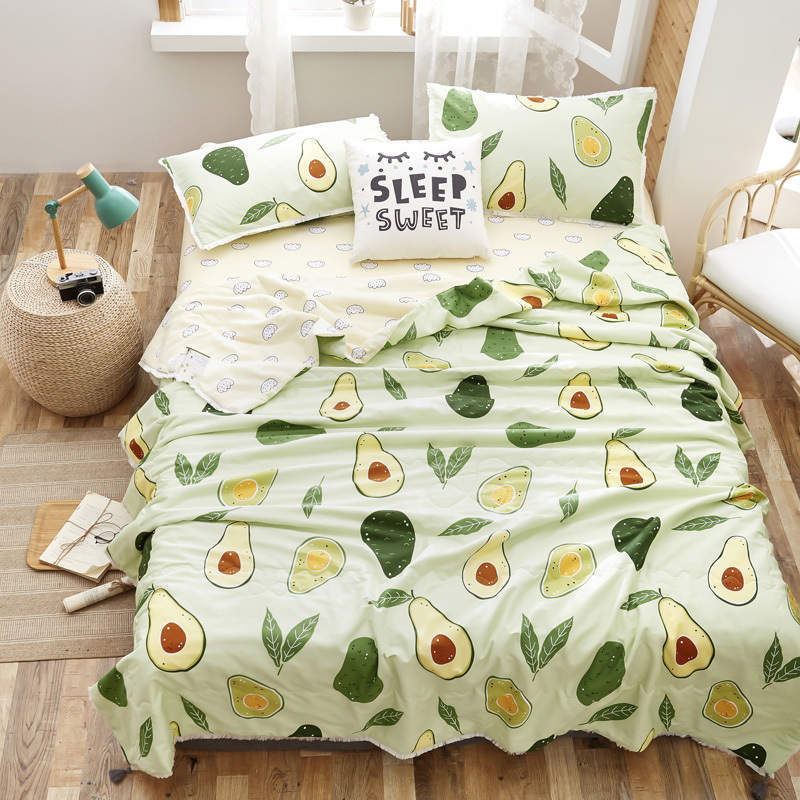 芯益嘉2020新品夏被印花水洗纯棉花被四件套三件套全棉夏凉被批发|ms