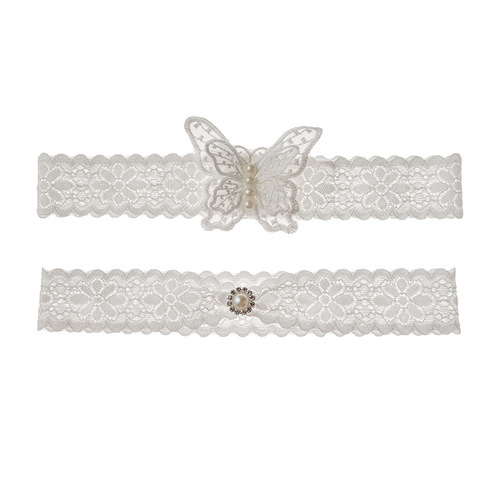 European and American bridal garters embroidered butterfly garters sexy lace thigh rings Western wedding Amazon cross-border