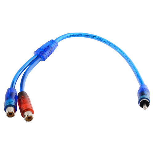 1 RCA male to 2 RCA female AV cable, one male to two female dual phono plug short cord, 30cm