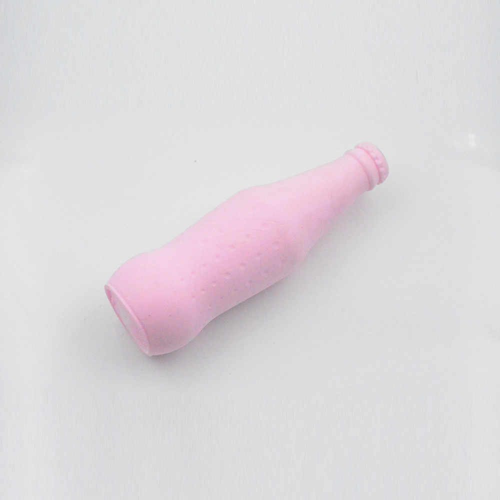 Venta directa de fábrica perro juguete leche sabor espuma cerveza botella de soda TPR caramelo color molar Limpieza de dientes juguete para mascotas