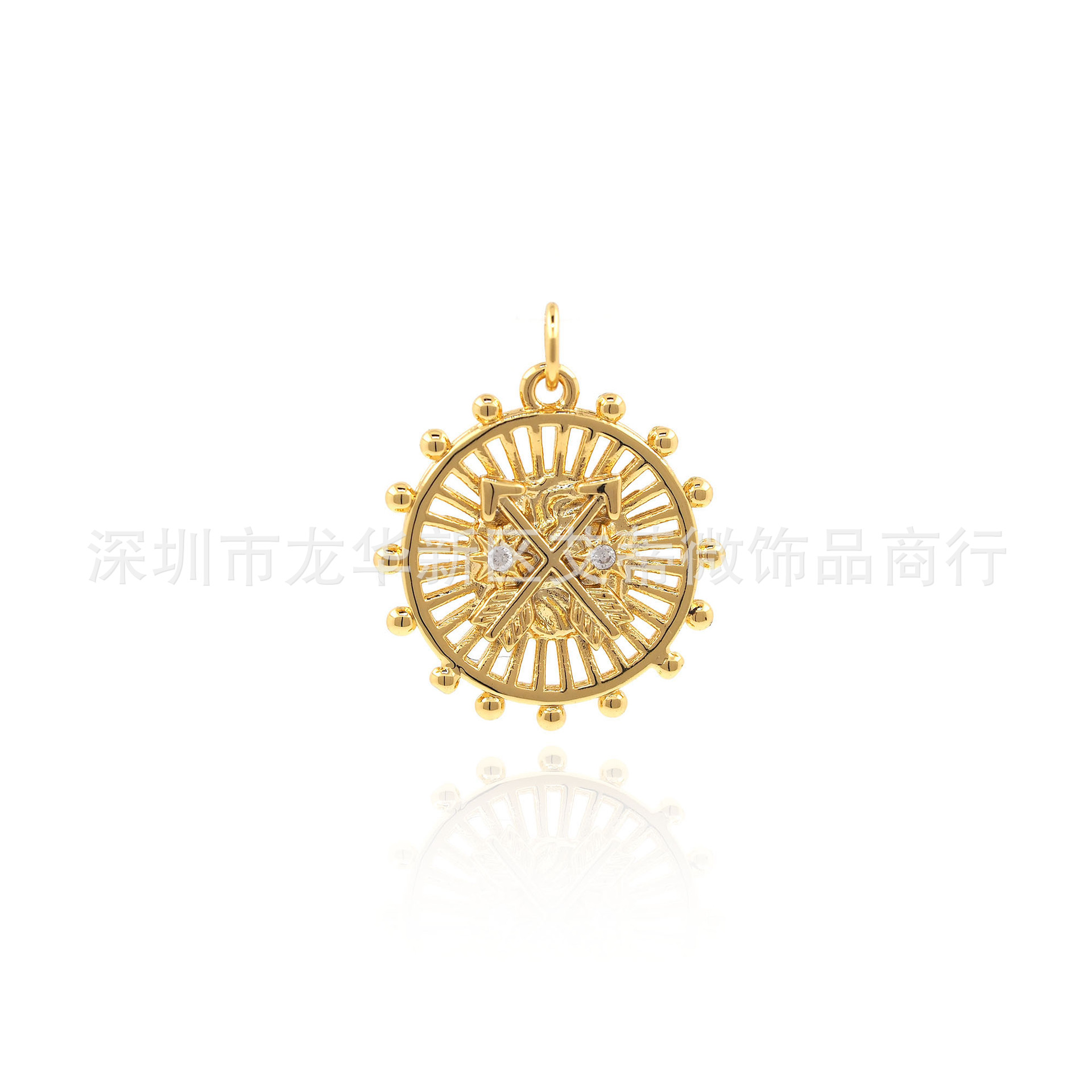 Copper pendant with zircon