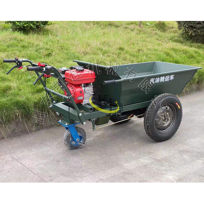 建筑工地汽油翻斗车手推汽油三轮车工地汽油翻斗车农用三轮拉货车