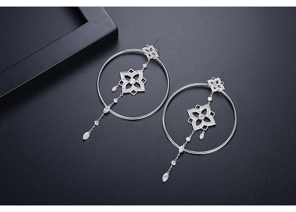 New Fashion Banquet Copper Inlaid Zirconium Earrings Wholesale Nihaojewelry display picture 5