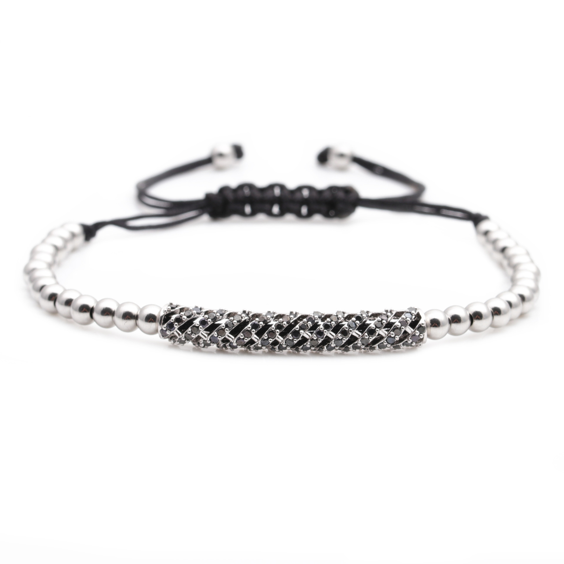 Mikro-eingelegtes Zirkon-diamantkugelarmband Mit Rundem Ellbogen display picture 5