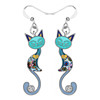Duowei cross -border jewelry Korean version of personal temperament, colorful kitten earrings manufacturer