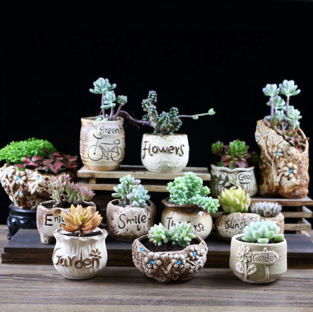 TTJ винтажный керамический цветочный горшок для суккулентов цветочный горшок зеленое растение цветочный горшок мясной горшок креативное цветочное растение керамический горшок