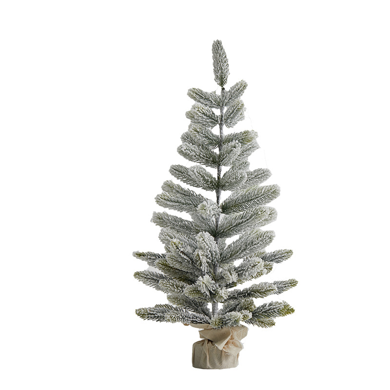 PE flocado nieve rociador escritorio pequeño árbol de Navidad hotel centro comercial escenario de suelo decoración decoración de Navidad