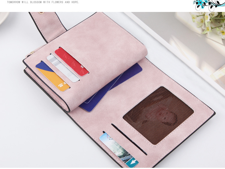 Mode Schnalle dreifach Geldscheinklammer Brieftasche Reiverschluss Tasche Trend koreanische reine Farbe Geldbrse Frauen Grohandelpicture3