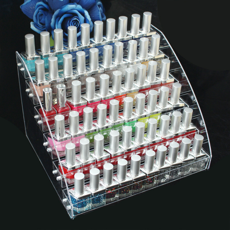 6 Layer Nail Polish Display Stand Transparent Acrylic Six Layer Lipstick Cosmetic Nail Shop Display Stand Sunglasses Cigarette Rack
