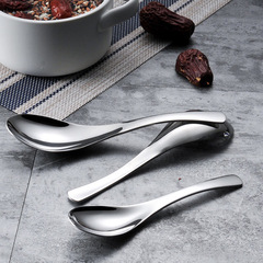Stainless steel 316 thickened and deepened hotel household tableware child soup spoon restaurant court spoon round head tablespoon