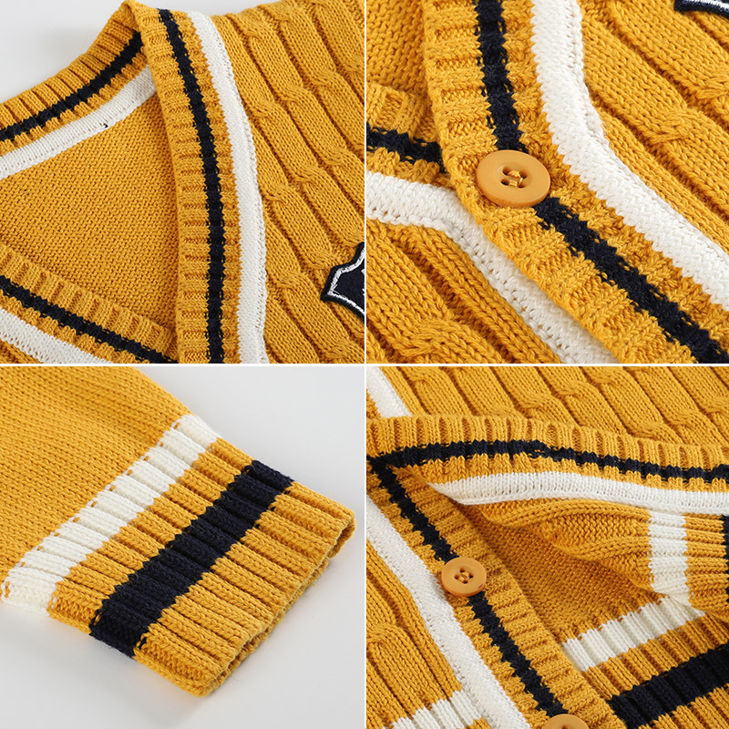 Entrega de una sola pieza padre-hijo ropa para niños suéter de los muchachos Chaqueta de punto medio y camisa para niños grandes JK uniforme escolar Chaqueta de punto para niñas