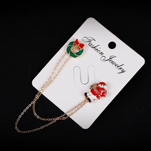 Women's Christmas Old Man Brooch, Alloy Material, XZ156, Snowflake, Reindeer, Santa Claus Elements, Multi-Function, Decorative, Gift Giving, Anti-Lost, Fixed Style