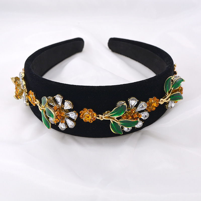 Hair Band Wide Side Simple Baroque Rhinestone Headband For Women Korean Pressure Hair display picture 3