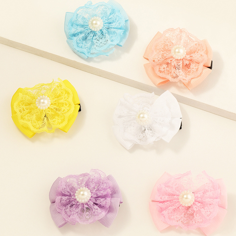 Korea New  Super Fairy Lace Pearl Hairpin display picture 1
