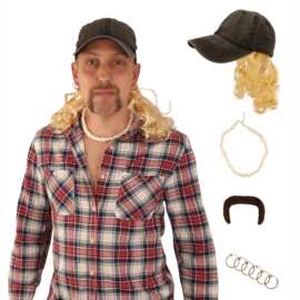 现货Tiger King假发棒球帽Joe异国COS帽子虎王耳环胡子项链套装