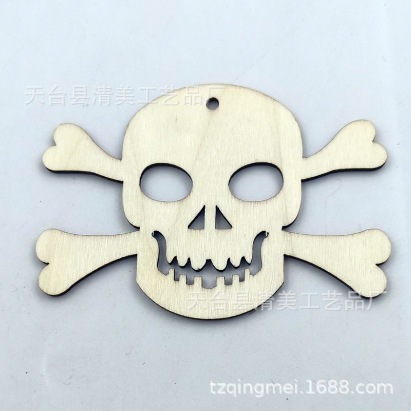 Madera Halloween madera botones decorativos Ghost Festival madera chips 10 unidades un paquete