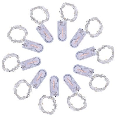 Cadena de luz LED cable de cobre Luz 1 m 3 M botón caja de batería de alambre de cobre luces de Navidad al aire libre jardín decorativo Cadena de luz