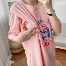 8516孕妇两用哺乳装外出时尚连衣裙春夏季喂奶衣期女装潮妈
