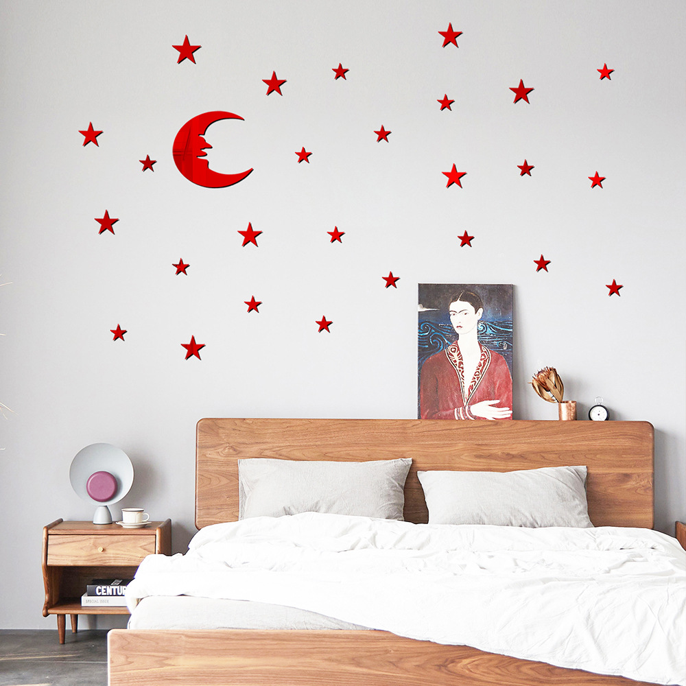 New Fashion Acrylic Mirror Star Moon Sticker display picture 8