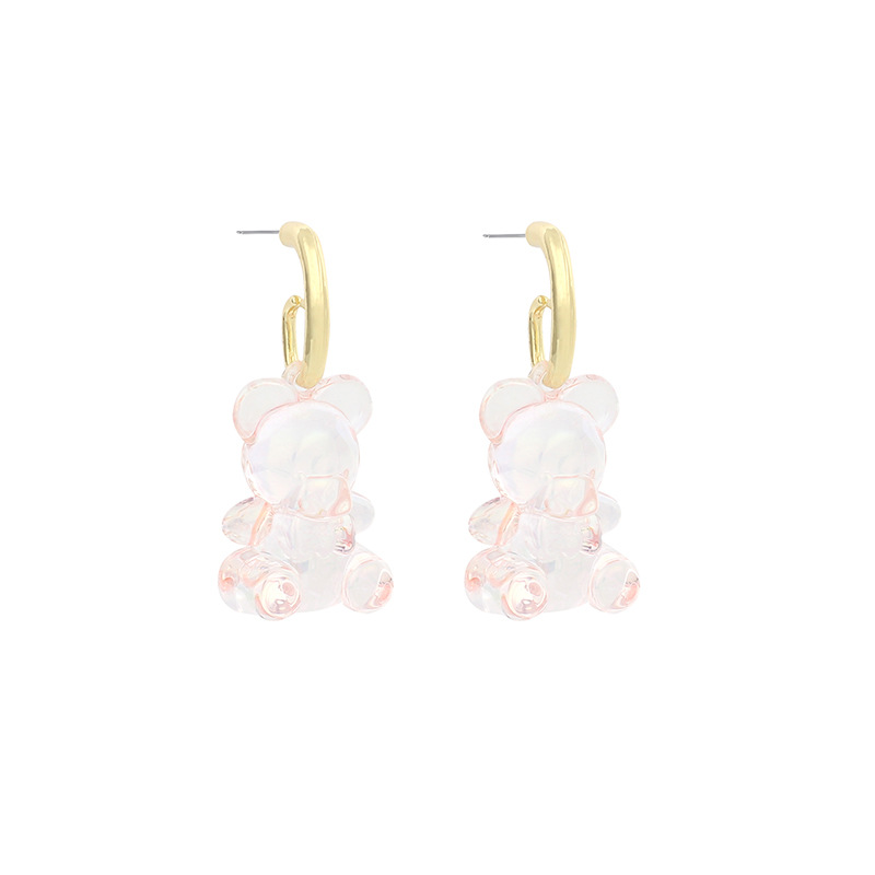 13g Weight Earrings Classification Wedding, Travel Occasion Geometric Pattern Women'S Gender Red, Yellow Color Fashion Crystal Flower Geometric Wild English Letter Ring Bear Earrings Nihaojewelry Wholesale 22