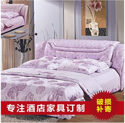 双人软包布艺床 柔软舒适小户型实木床垫 榻榻米软床垫套工厂批发|ms