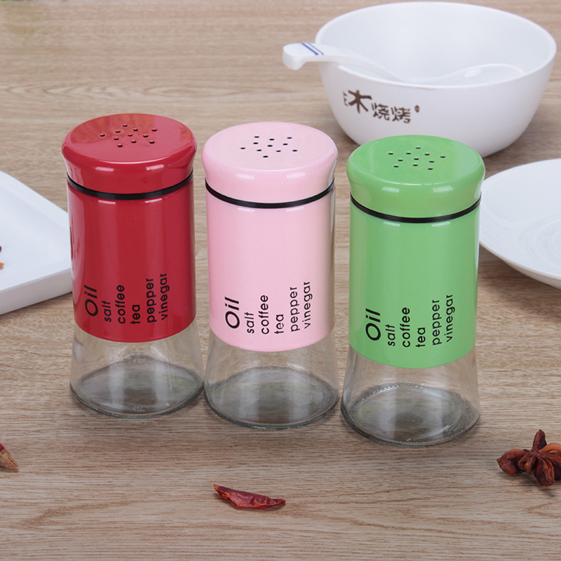 Wholesale Kitchen Glass Seasoning Bottles, Stainless Steel Pepper Shaker Condiment Jars, Salt Cumin Chili Powder Seasoning BBQ Bottles