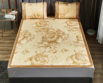 新款双色提花冰丝凉席三件套 活动礼品定制地摊批发厂家直销代发|ms