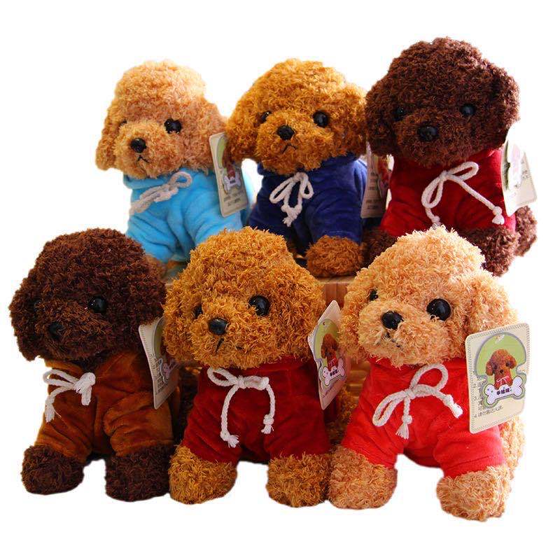 Vestirse peluche perro de peluche muñeca de juguete simulación rizado suéter cachorro 8 pulgadas máquina de agarre muñeca de regalo