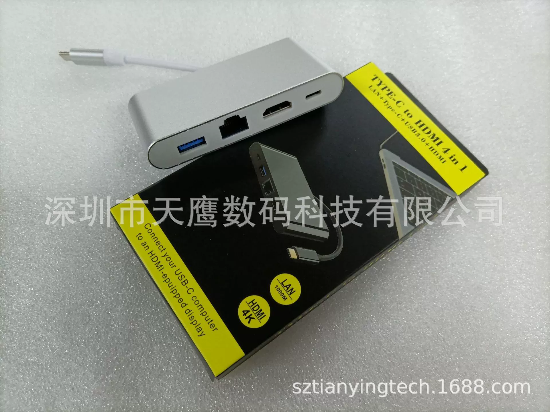 Type-C к HDMI 4 в 1, Lan Type-C USB3.0 HDMI Type-C Гигабитная сетевая карта