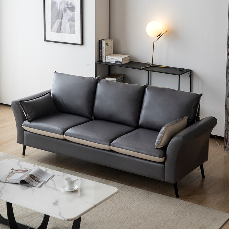 北欧沙发小户型客厅服装店公寓简约现代双人三人位科技布免洗沙发|ru