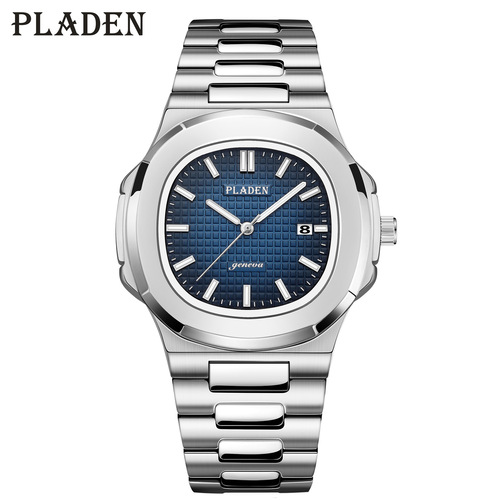 PLADEN brand watch classic men's high-end fashion business stainless steel waterproof quartz watch