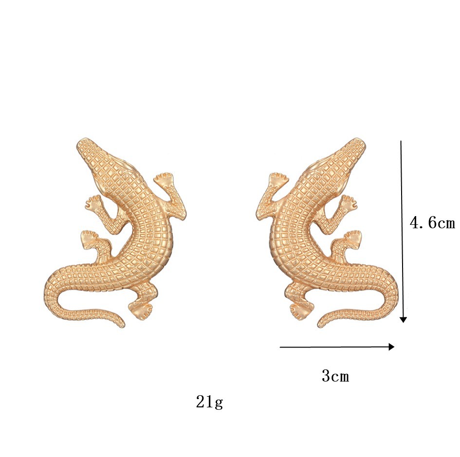 Fabrik Direkt Verkauf Europäischer Und Amerikanischer Übertriebener Ohrringe Grenz Überschreitende 925 Silberne Nadel Ohrringe Personal Isierte Krokodil Muster Ohrringe Krokodil Ohrringe display picture 1