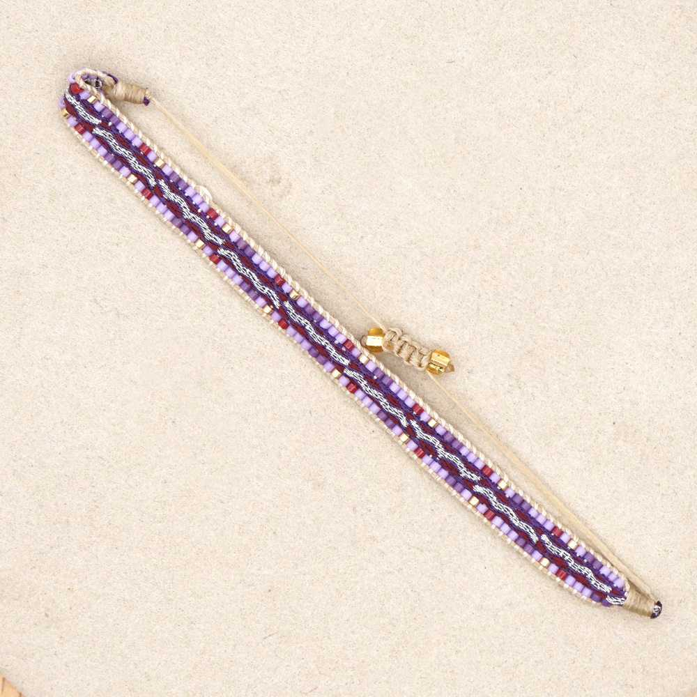 Rice Bead Weaving Bohemian Style Retro Ethnic Style Pattern Ribbon Bracelet display picture 15