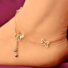 Adjustable ankle bracelet, fashionable accessory with tassels, simple and elegant design, Korean style