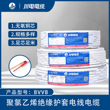 廠家批發電線BVVB2芯1.5/2.5/4/6平方家用家裝硬銅芯平行扁護套線