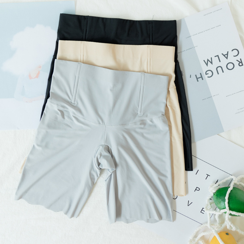 1282冰丝锁骨安全裤百搭收腹裤加肥加大不卷边平角裤批发